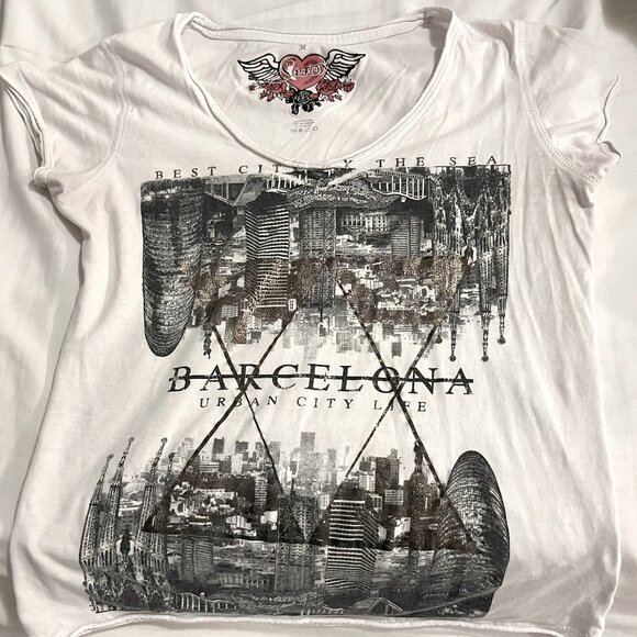 Safan Women's Barcelona T-Shirt, Medium, White - Picture 1 of 4